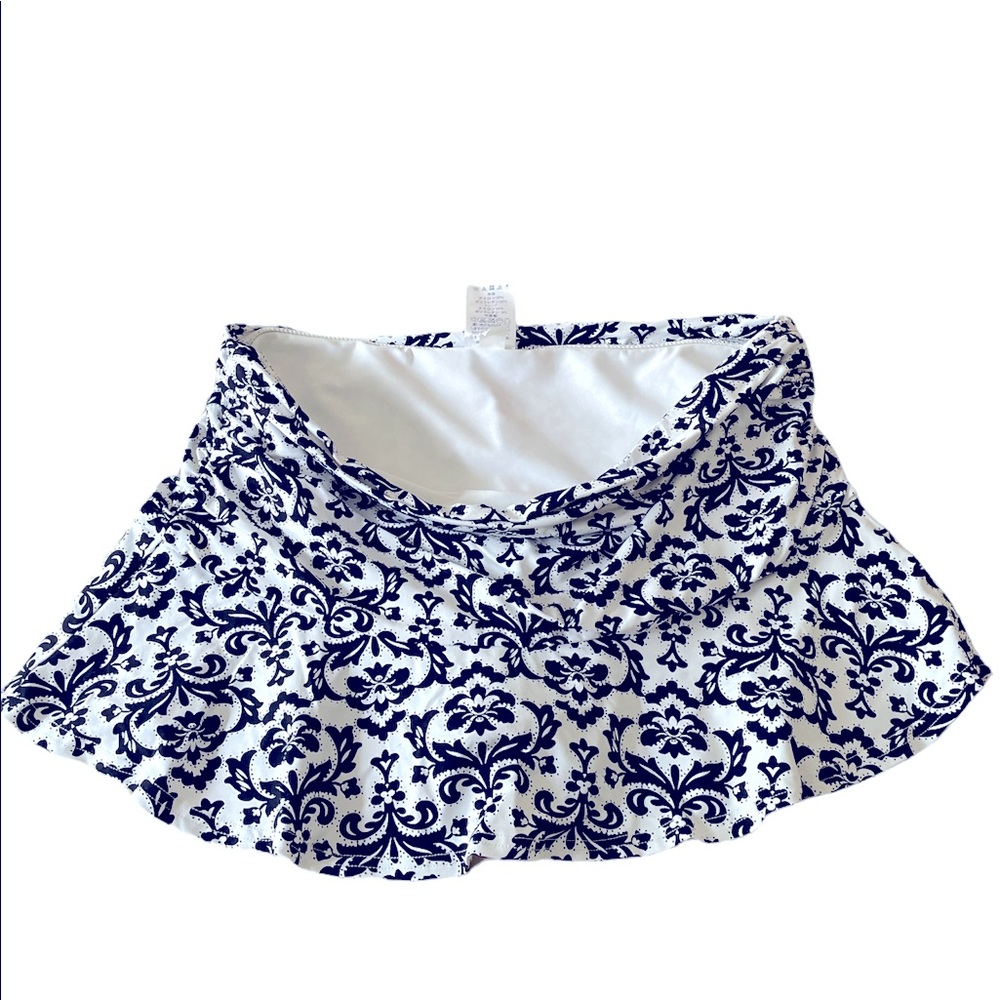 Lands' End Navy and White Swim Sarong